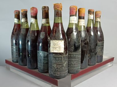 9 Bouteilles MAZY CHAMBERTIN Grand Cru 1971...