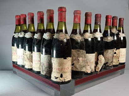 12 Bouteilles CORTON Grand Cru 1971 - Daniel...