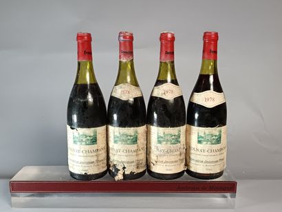 4 Bouteilles VOLNAY 1er cru CHAMPANS 1978...