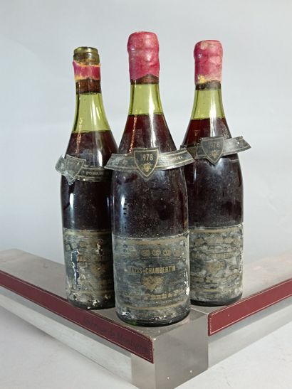 3 Bouteilles MAZY CHAMBERTIN Grand Cru 1978...
