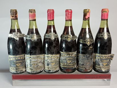 6 Bouteilles CHAMBERTIN Grand Cru 1976 -...