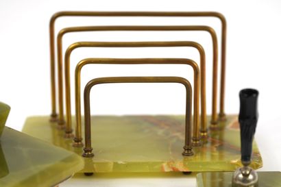 Garniture de bureau en Onyx, porte courrier,...