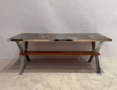 Années 1960-1970. Table basse ou coffee table.
Métal...