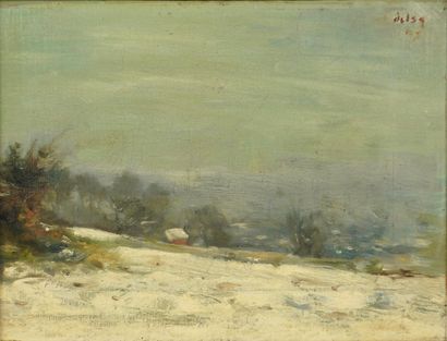 Edmond DELSA (1875-1955). Paysage sous la...
