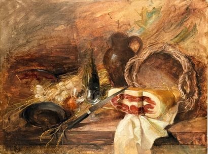 R. PIRE. Huile sur toile représentant une...