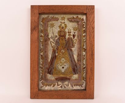 Eglomisé. Peinture églomisée sur verre et...