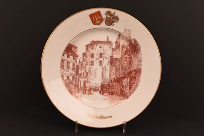 6 Assiettes représentant des vues Liège