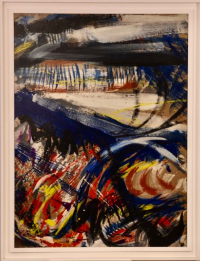 DAG DAHL XXe siècle. Huile sur panneau. 
Triptyque...