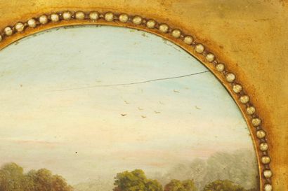 O. DAVID. Huile sur panneau d'acajou.
Vue...