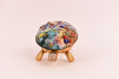 Tortue année 1960-1970 en laiton doré et...