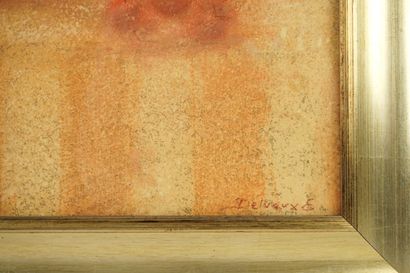 Eric DELVAUX (1954). Technique mixte. Nature...