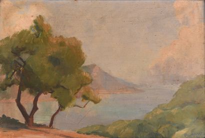 RWASSEL. Daté 1924. Peinture à l'huile. 
Carton...