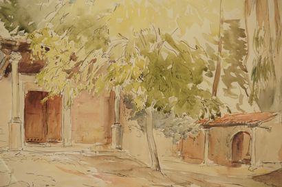Paul NOLLET (1911-1996). Aquarelle. Paysage...