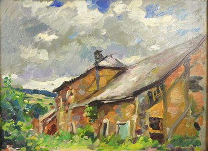 José WOLFF (1885-1964). Huile sur panneau....