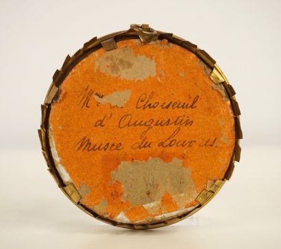 Miniature dans un cadre rond en laiton ou...