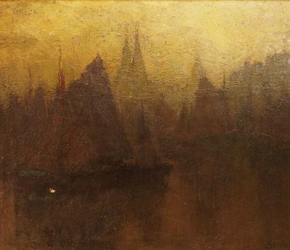 Georges HAWAY (1895-1945). Huile sur panneau....