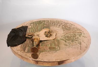 Raf VERJANS (1935). Table basse à plateau...