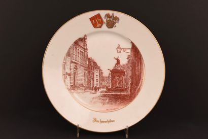 6 Assiettes représentant des vues Liège