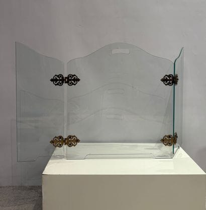 Pare-feu en verre. Dimensions : H 66 Long...
