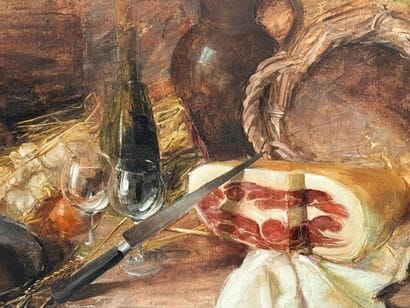 R. PIRE. Huile sur toile représentant une...