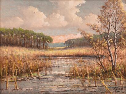 GARSIN Cox (1892-1933).Pastel. Paysage au...