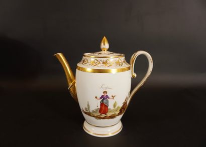 Epoque Empire. Service à café en porcelaine....