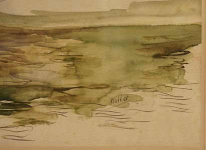 Paul NOLLET (1911-1996). Aquarelle, Marine....