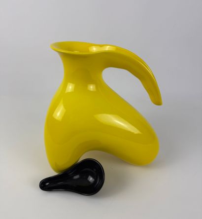 OLE JENSEN. 
Yellow ceramic pot or teapot,...