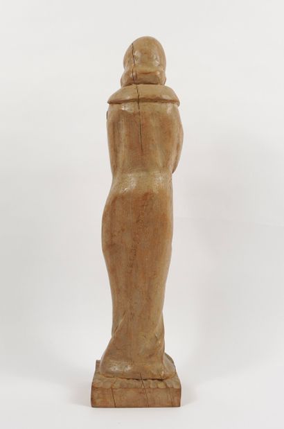 DEGROOTE Léo. Sculpture en bois. Muse se...