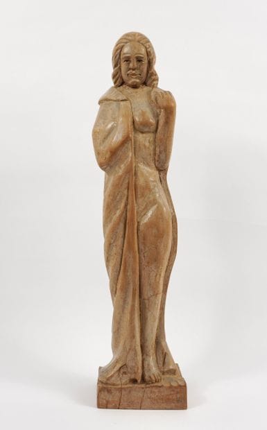 DEGROOTE Léo. Sculpture en bois. Muse se...