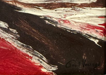Paul Vaungt. Oil on panel depicting a landscape...