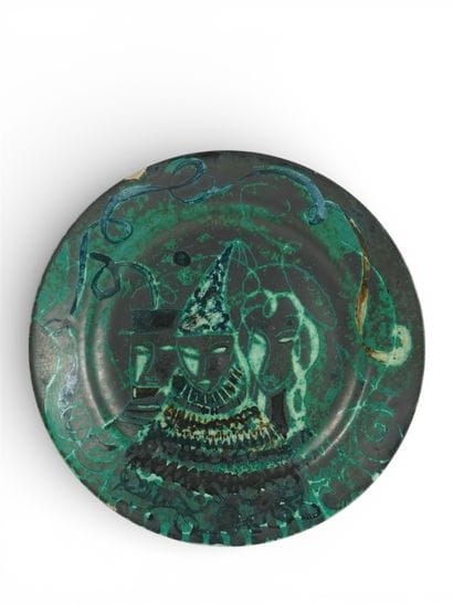 Pirotte André (b. 1927) Ceramic plate with...