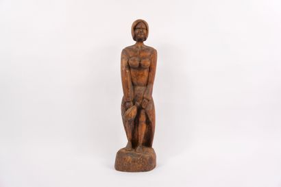 Sculpture en bois cubiste-africaniste début...