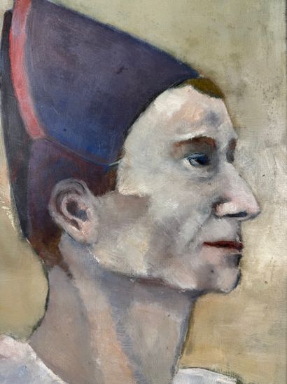 Portrait of a clown.
Painting on canvas mounted...