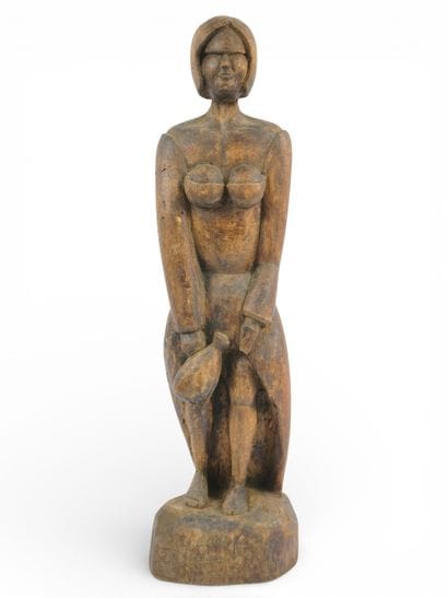 Sculpture en bois cubiste-africaniste début...