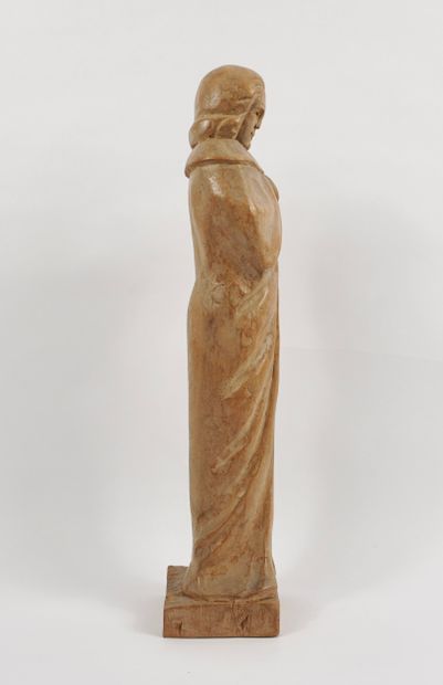 DEGROOTE Léo. Sculpture en bois. Muse se...