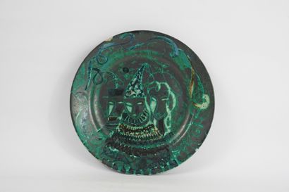 Pirotte André (b. 1927) Ceramic plate with...