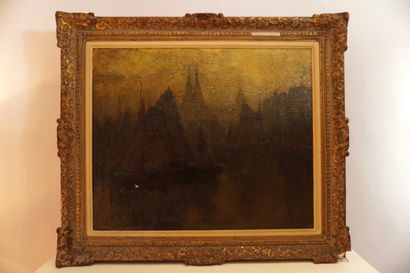 Georges HAWAY (1895-1945). Huile sur panneau....