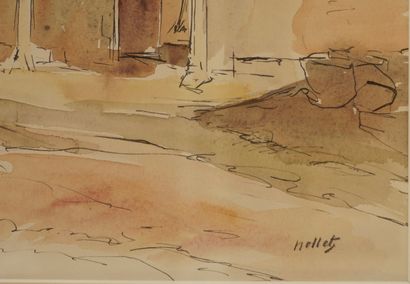 Paul NOLLET (1911-1996). Watercolor. Mediterranean...