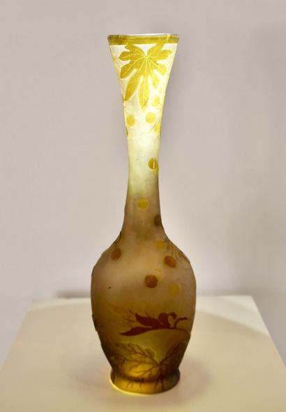 Emile GALLE (1846-1904). Ampelopsis vase....
