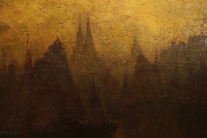Georges HAWAY (1895-1945). Huile sur panneau....