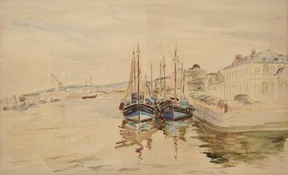 Paul NOLLET (1911-1996). Watercolor, Marine....