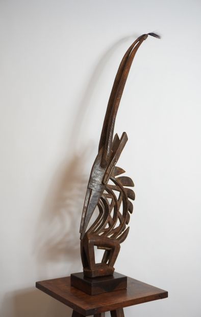 BAMBARA. Cimier. Sculpture Africaine en bois....