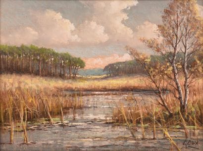 Garsin COX (1893-1938).Pastel. Paysage au...