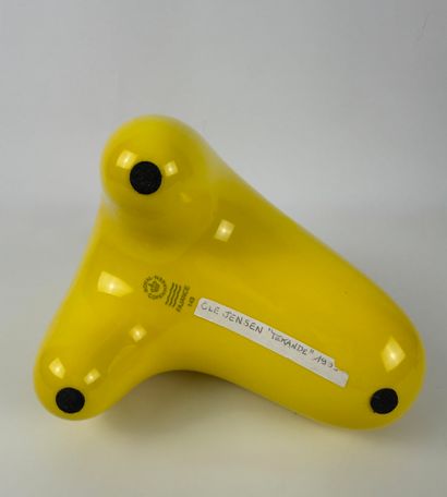 OLE JENSEN. 
Yellow ceramic pot or teapot,...