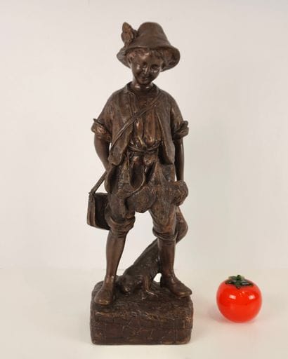 Auguste CASE. Sculpture en métal type régule,...