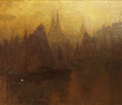 Georges HAWAY (1895-1945). Huile sur panneau....