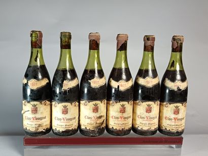 6 Bouteilles CLOS de VOUGEOT Grand cru 1972
-...