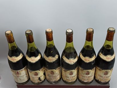 6 Bouteilles CLOS DE VOUGEOT Grand cru 1976
-...