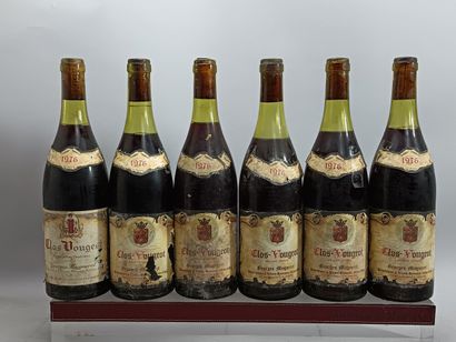 6 Bouteilles CLOS DE VOUGEOT Grand cru 1976
-...